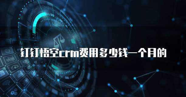 钉钉悟空crm费用多少钱一个月的