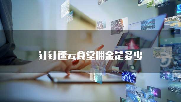 钉钉速云食堂佣金是多少