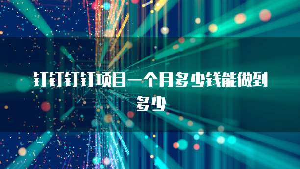 钉钉钉钉项目一个月多少钱能做到多少