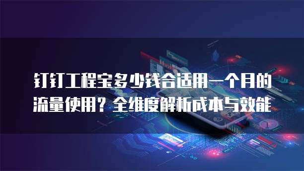 钉钉工程宝多少钱合适用一个月的流量使用?全维度解析成本与效能