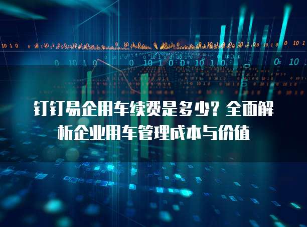 钉钉易企用车续费是多少？全面解析企业用车管理成本与价值