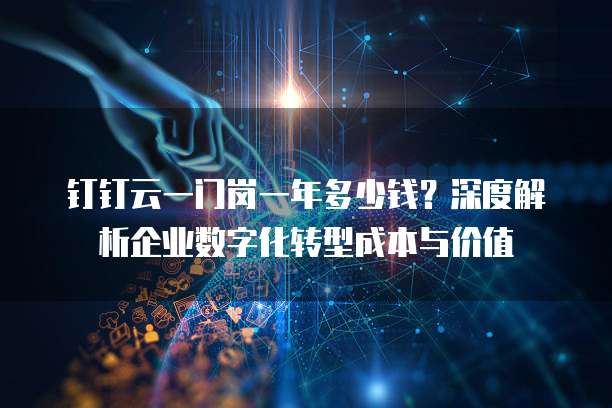 钉钉云一门岗一年多少钱?深度解析企业数字化转型成本与价值
