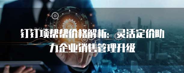 钉钉项帮帮价格解析:灵活定价助力企业销售管理升级