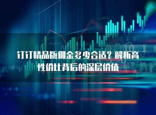 钉钉精品版佣金多少合适？解析高性价比背后的深层价值