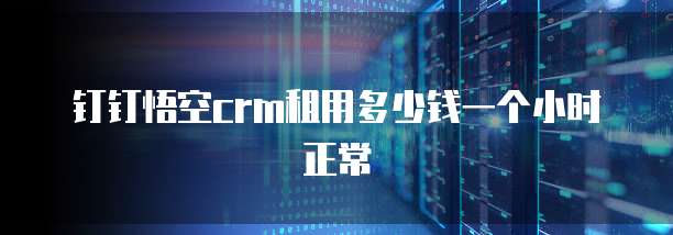 钉钉悟空crm租用多少钱一个小时正常