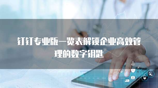 钉钉专业版一览表解锁企业高效管理的数字钥匙  