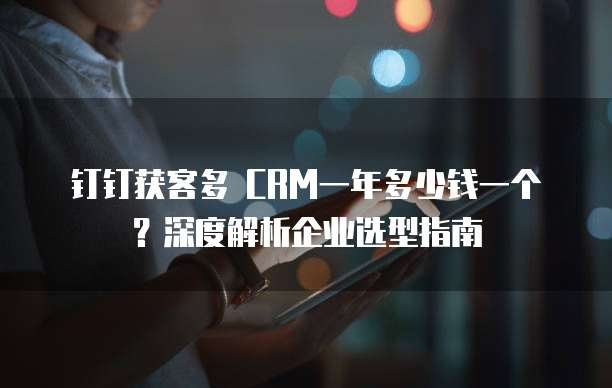 钉钉获客多 CRM一年多少钱一个?深度解析企业选型指南