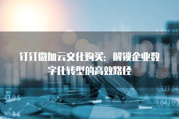 钉钉微加云文化购买：解锁企业数字化转型的高效路径