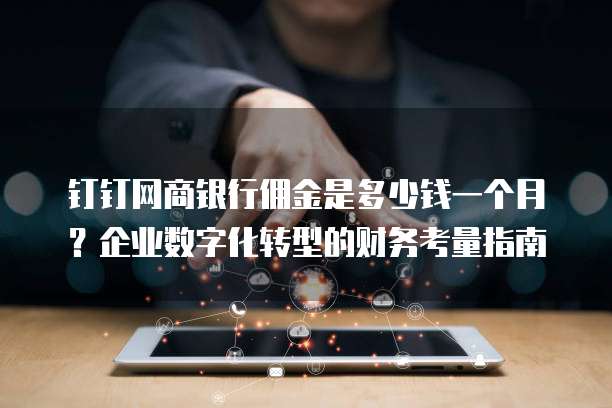 钉钉网商银行佣金是多少钱一个月?企业数字化转型的财务考量指南
