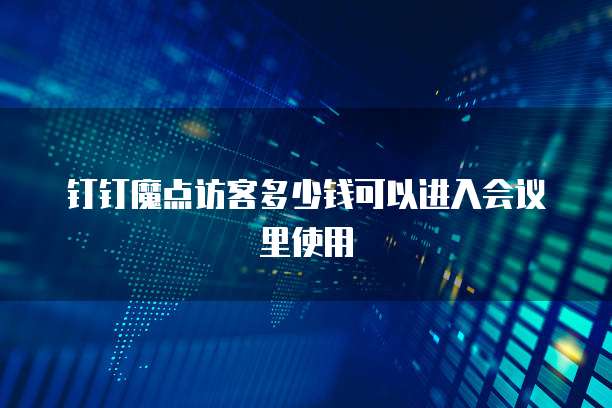 钉钉魔点访客多少钱可以进入会议里使用
