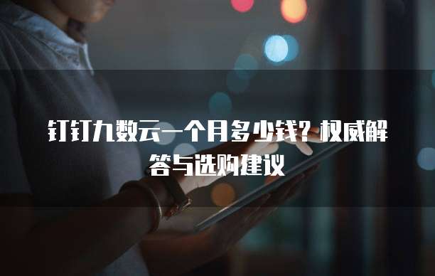 钉钉九数云一个月多少钱？权威解答与选购建议 
