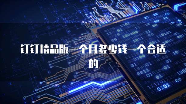 钉钉精品版一个月多少钱一个合适的