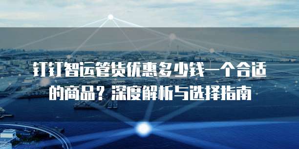 钉钉智运管货优惠多少钱一个合适的商品?深度解析与选择指南