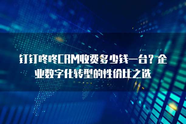钉钉咚咚CRM收费多少钱一台?企业数字化转型的性价比之选