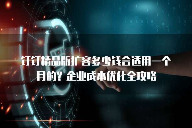 钉钉精品版扩容多少钱合适用一个月的?企业成本优化全攻略