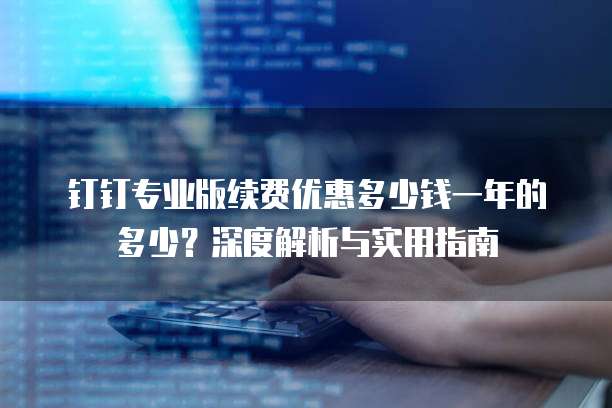 钉钉专业版续费优惠多少钱一年的多少？深度解析与实用指南