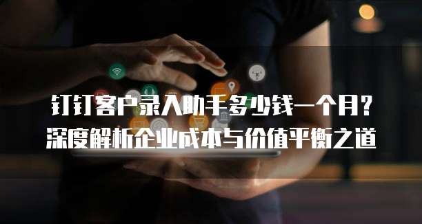 钉钉客户录入助手多少钱一个月？深度解析企业成本与价值平衡之道