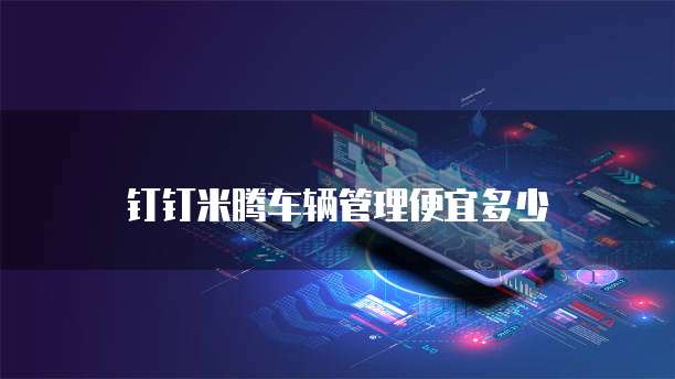 钉钉米腾车辆管理便宜多少
