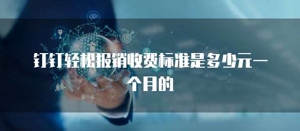 钉钉轻松报销收费标准是多少元一个月的