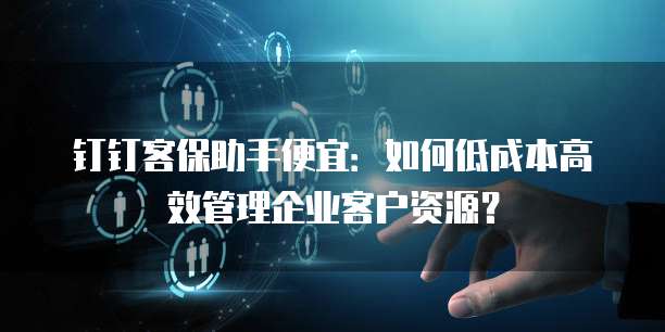 钉钉客保助手便宜：如何低成本高效管理企业客户资源？
