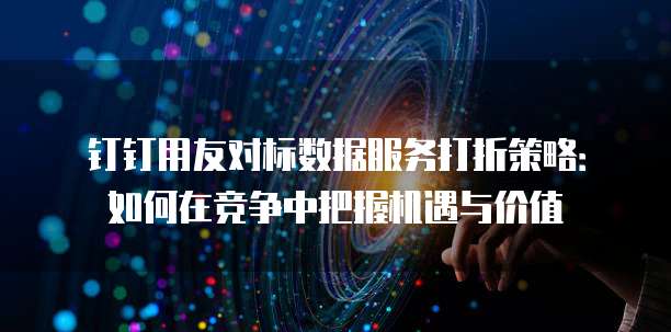 钉钉用友对标数据服务打折策略:如何在竞争中把握机遇与价值