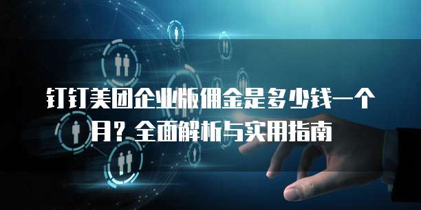 钉钉美团企业版佣金是多少钱一个月?全面解析与实用指南