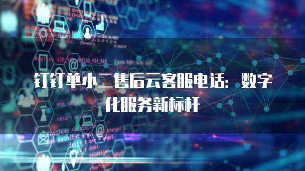 钉钉单小二售后云客服电话:数字化服务新标杆
