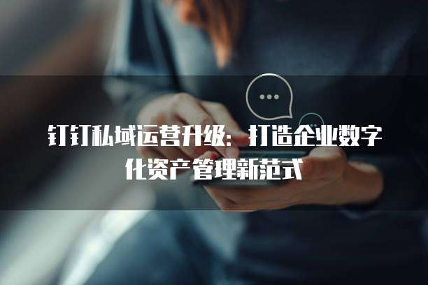 钉钉私域运营升级:打造企业数字化资产管理新范式