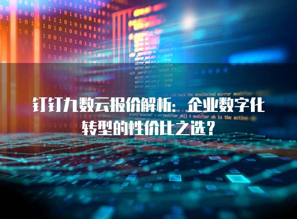 钉钉九数云报价解析：企业数字化转型的性价比之选？