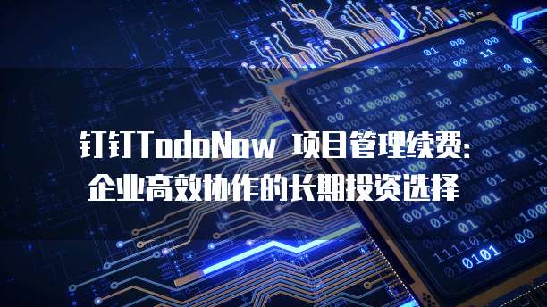 钉钉TodoNow 项目管理续费:企业高效协作的长期投资选择