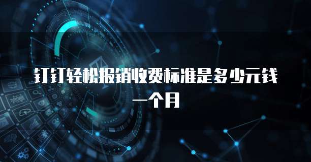 钉钉轻松报销收费标准是多少元钱一个月