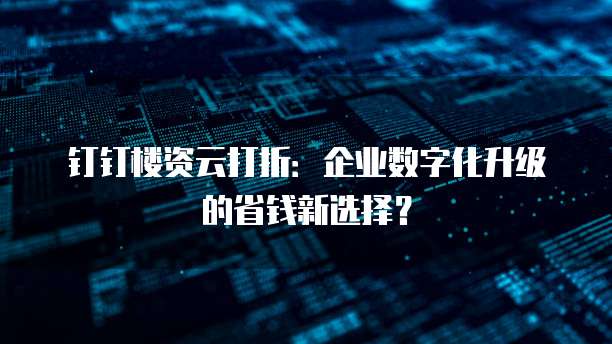 钉钉楼资云打折：企业数字化升级的省钱新选择？
