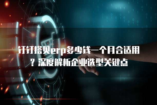钉钉搭贝erp多少钱一个月合适用?深度解析企业选型关键点