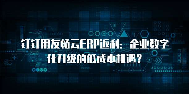 钉钉用友畅云ERP返利:企业数字化升级的低成本机遇?