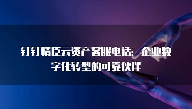 钉钉精臣云资产客服电话:企业数字化转型的可靠伙伴