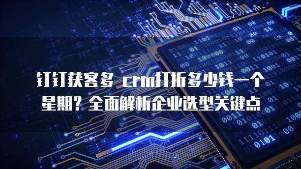 钉钉获客多 crm打折多少钱一个星期?全面解析企业选型关键点