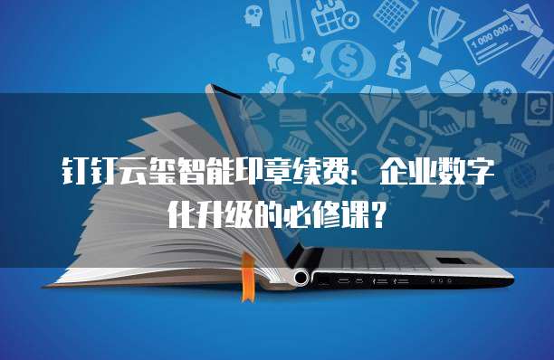 钉钉云玺智能印章续费:企业数字化升级的必修课?