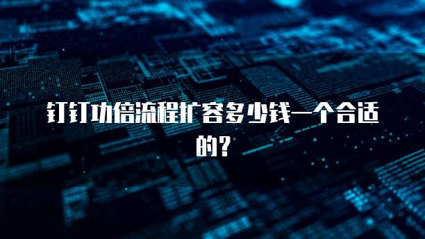 钉钉功倍流程扩容多少钱一个合适的？