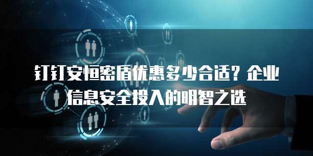 钉钉安恒密盾优惠多少合适?企业信息安全投入的明智之选