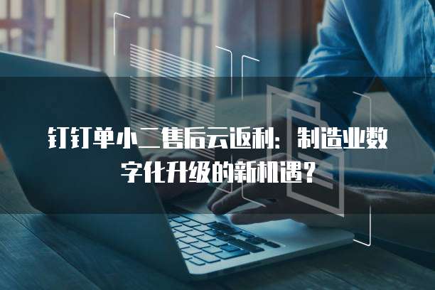 钉钉单小二售后云返利:制造业数字化升级的新机遇?
