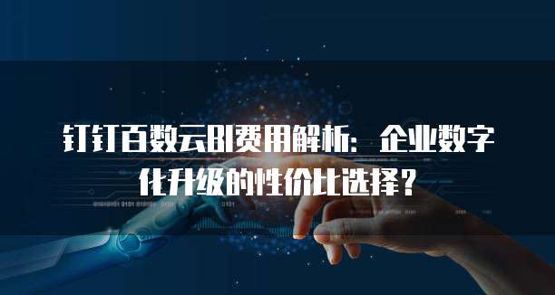 钉钉百数云BI费用解析：企业数字化升级的性价比选择？