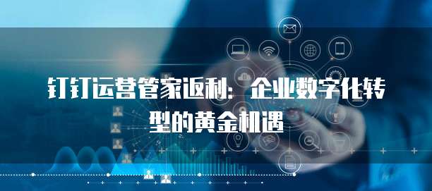 钉钉运营管家返利:企业数字化转型的黄金机遇