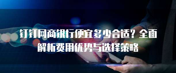钉钉网商银行便宜多少合适？全面解析费用优势与选择策略