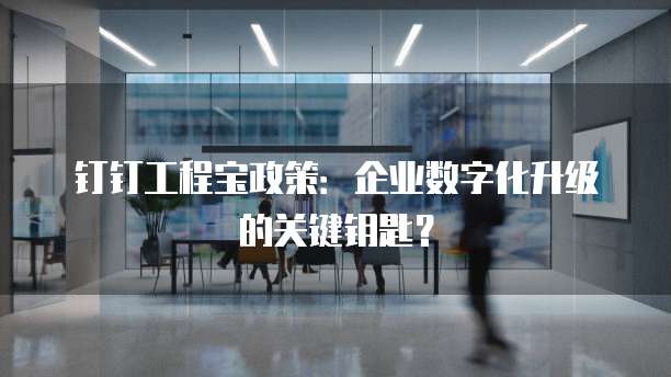 钉钉工程宝政策：企业数字化升级的关键钥匙？