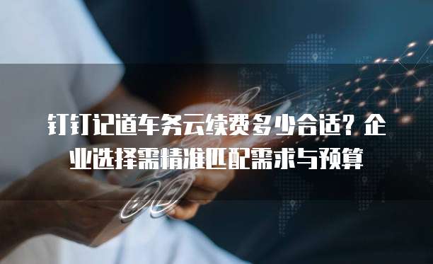 钉钉记道车务云续费多少合适?企业选择需精准匹配需求与预算