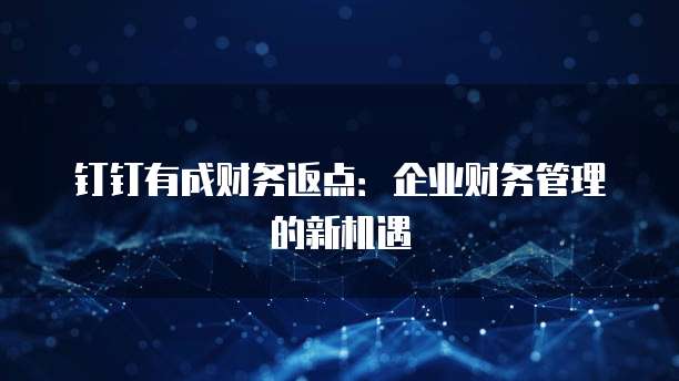 钉钉有成财务返点：企业财务管理的新机遇