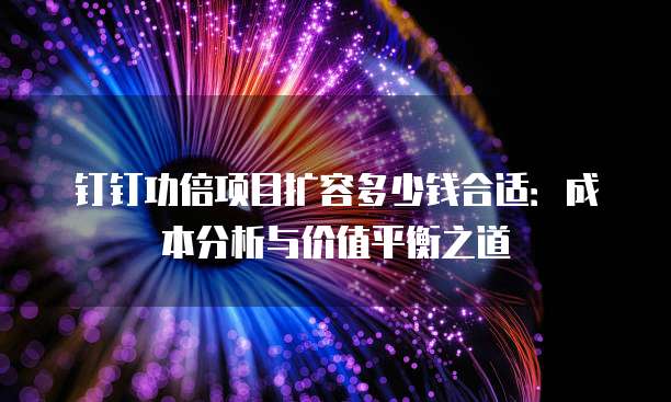 钉钉功倍项目扩容多少钱合适:成本分析与价值平衡之道