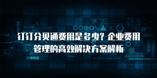 钉钉分贝通费用是多少?企业费用管理的高效解决方案解析