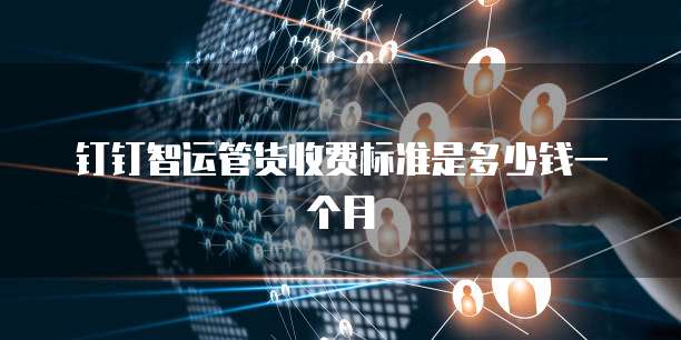 钉钉智运管货收费标准是多少钱一个月