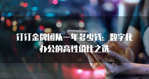 钉钉金牌团队一年多少钱:数字化办公的高性价比之选